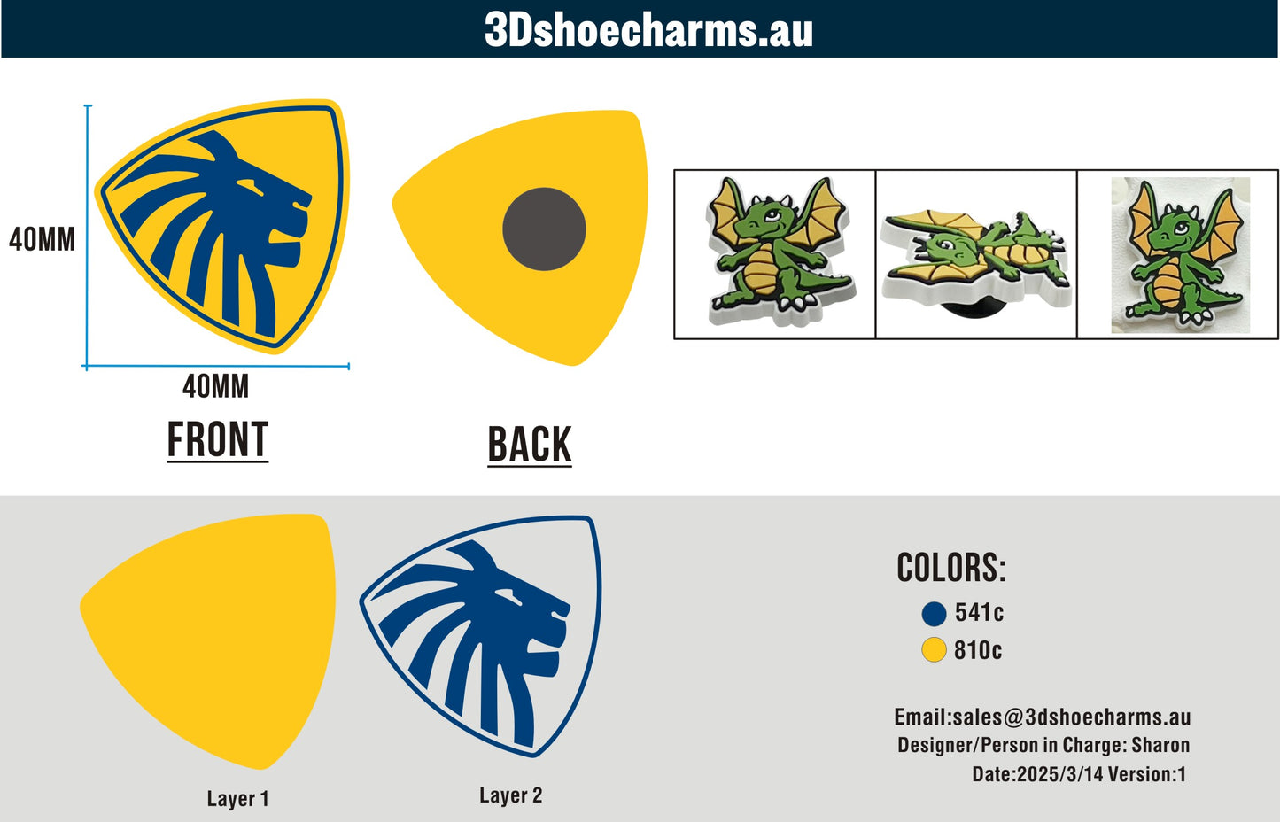 Custom Rubber Clog Charms 03AU03250313CC4Rachel