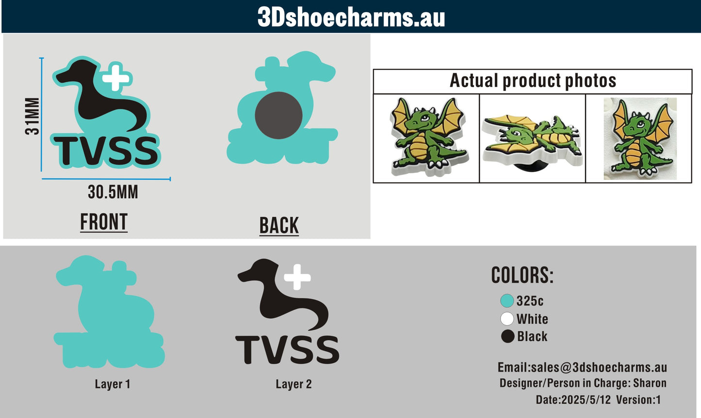 Custom Rubber Clog Charms 03AU03250410CC4Sarah