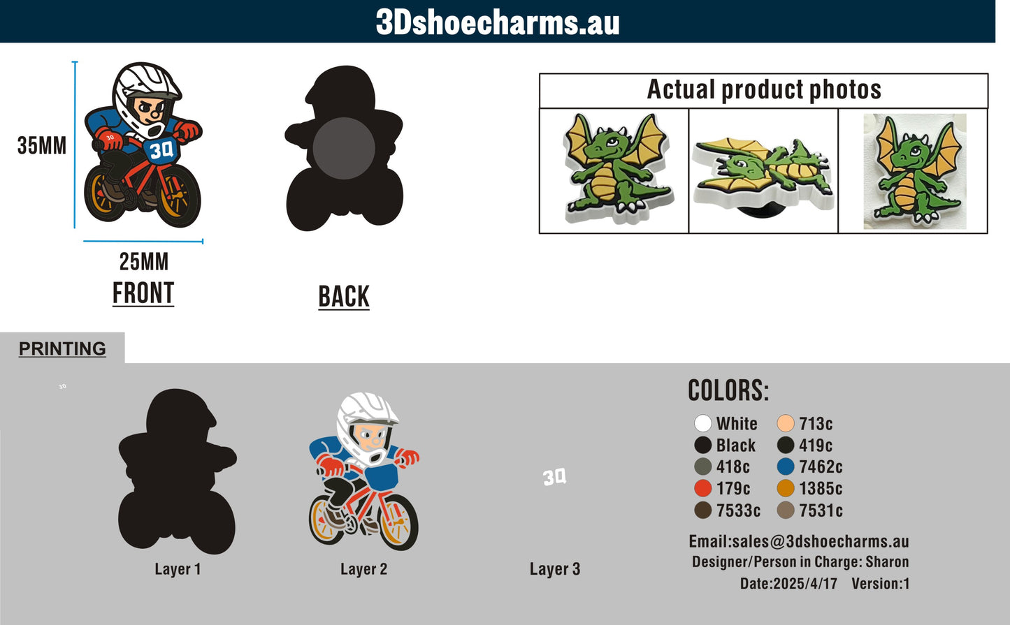 Custom Rubber Clog Charms 03AU03250417CC4Danielle