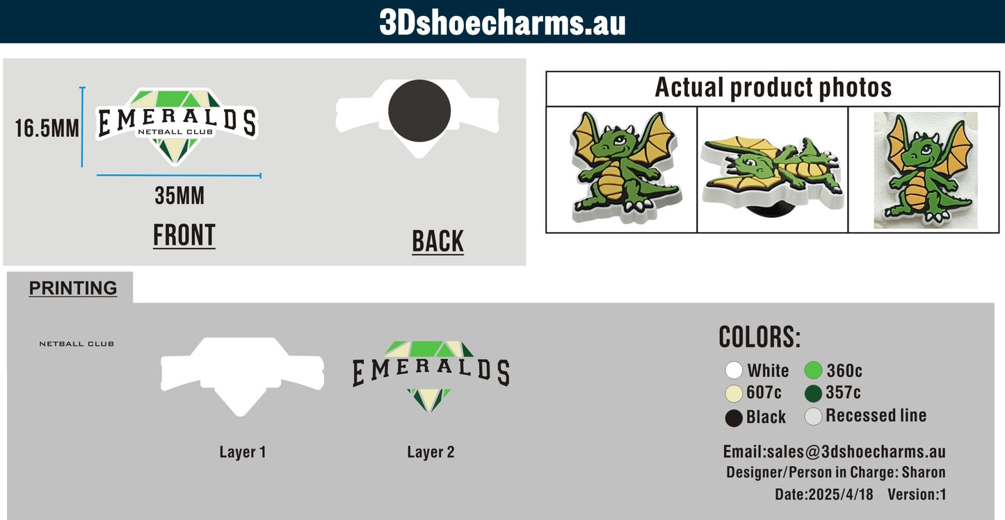 Custom Rubber Clog Charms 03AU03250418CC4Teresa