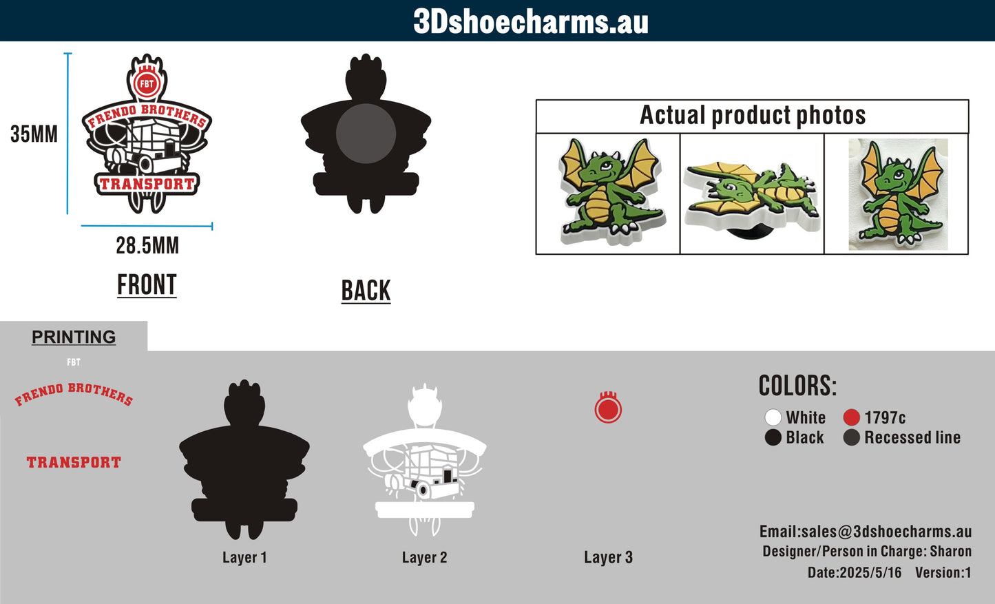 Custom Rubber Clog Charms 03AU250512CC4Rebbecca