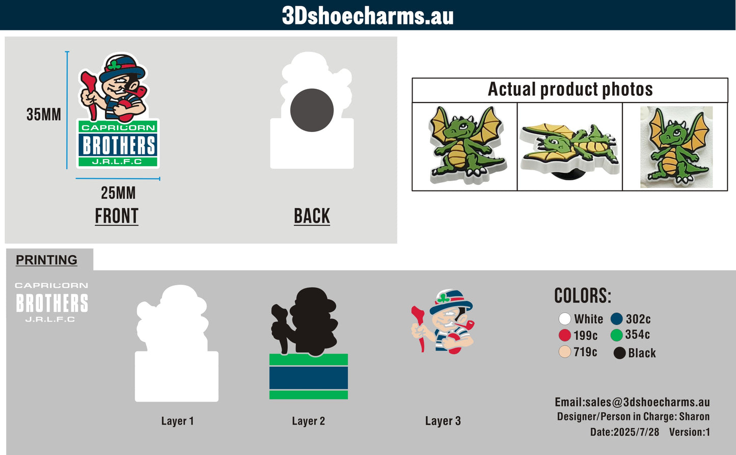 Custom Rubber Clog Charms 03AU250728Jayme