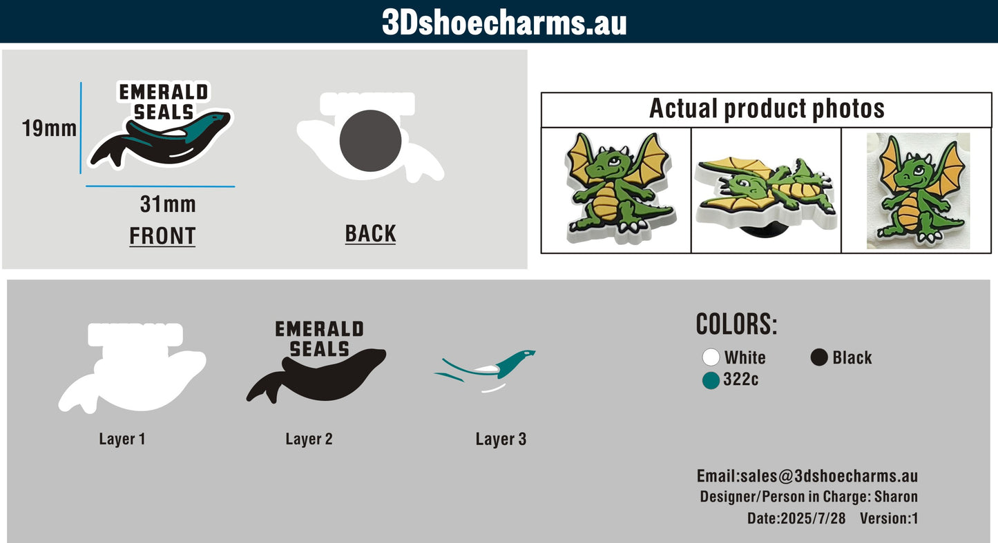 Custom Rubber Clog Charms 03AU250728Tiffany