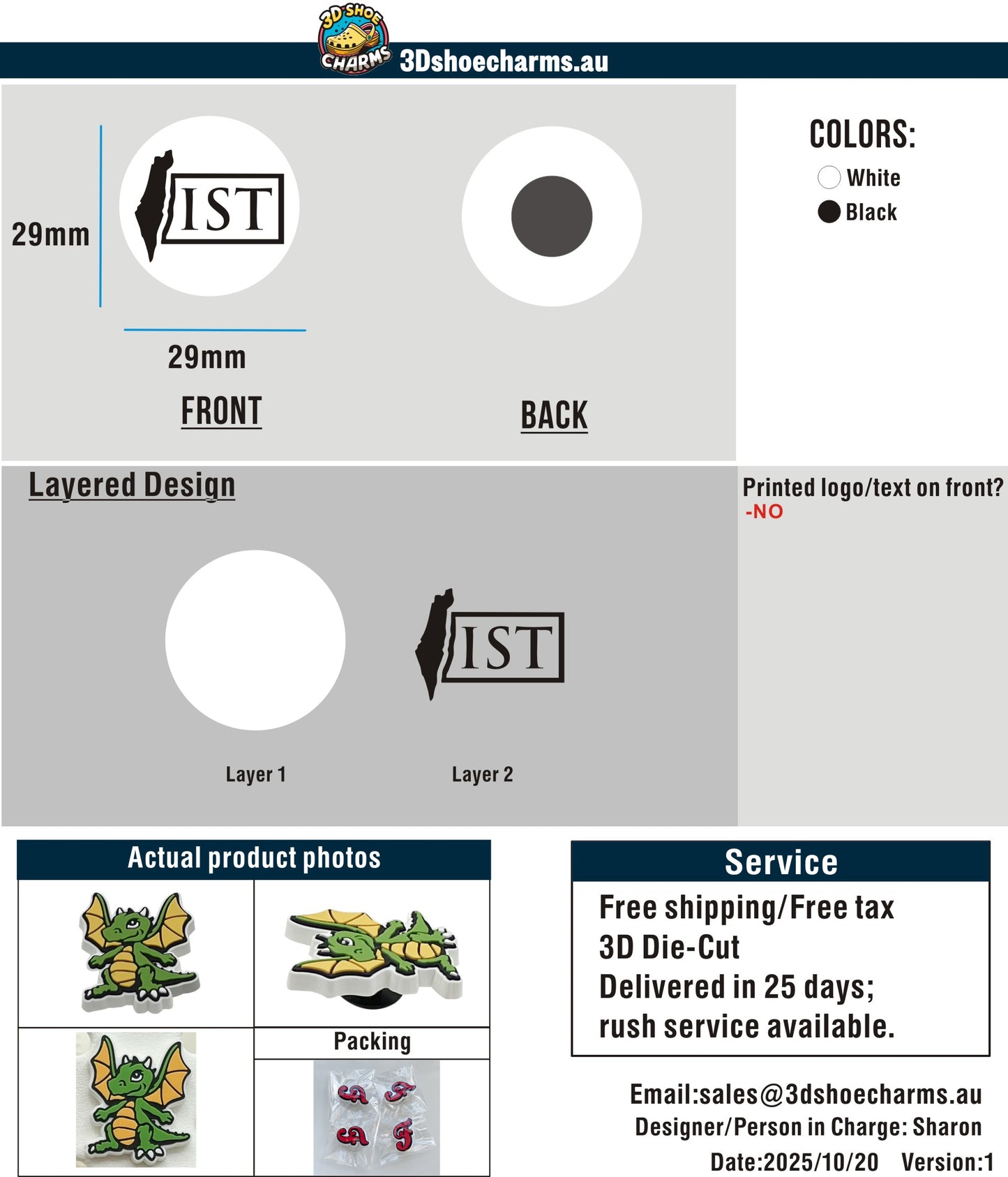 Custom Rubber Clog Charms 03AU251020CC4Ben