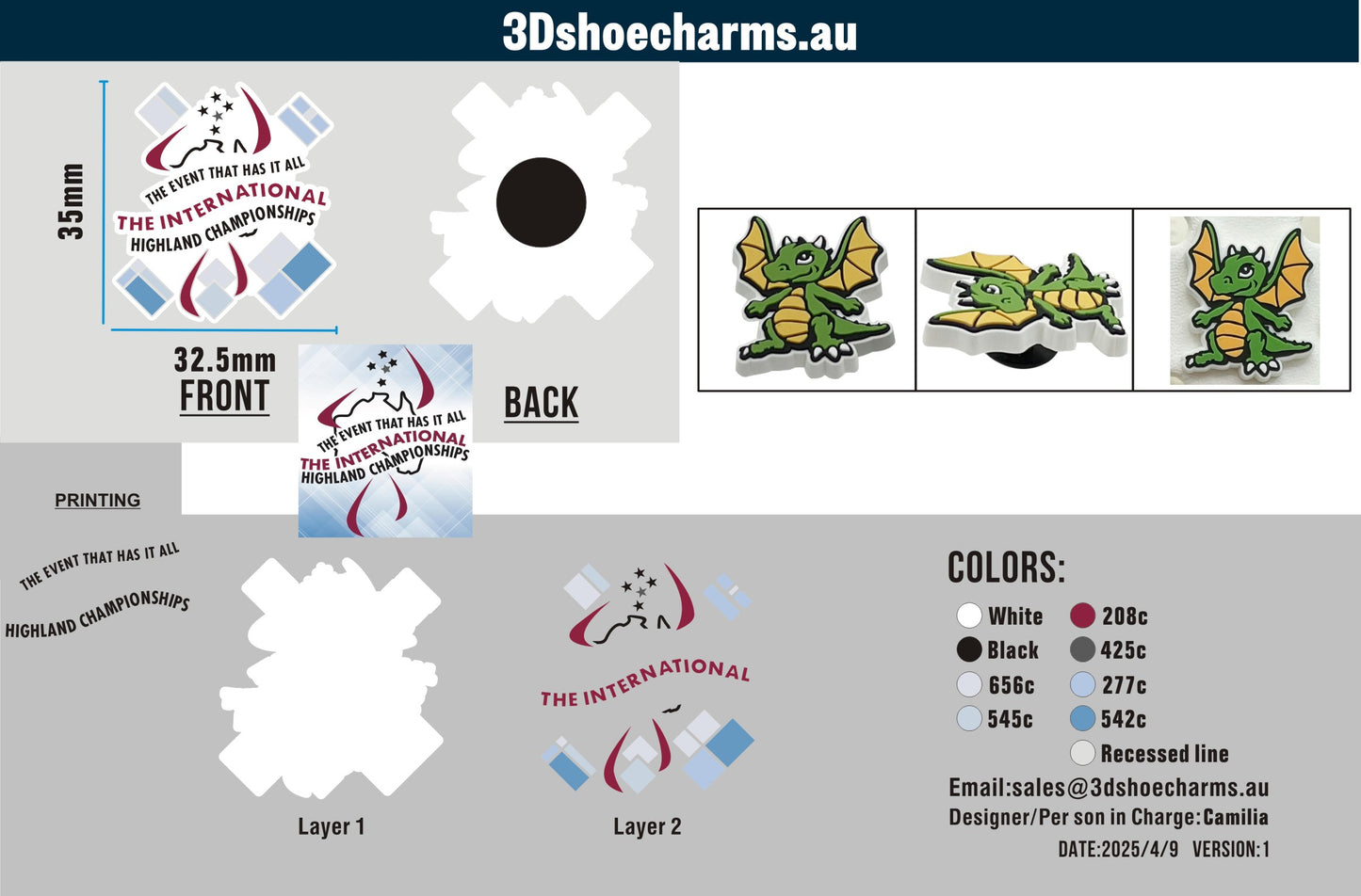 Custom Rubber Clog Charms 15AU250409Felicity