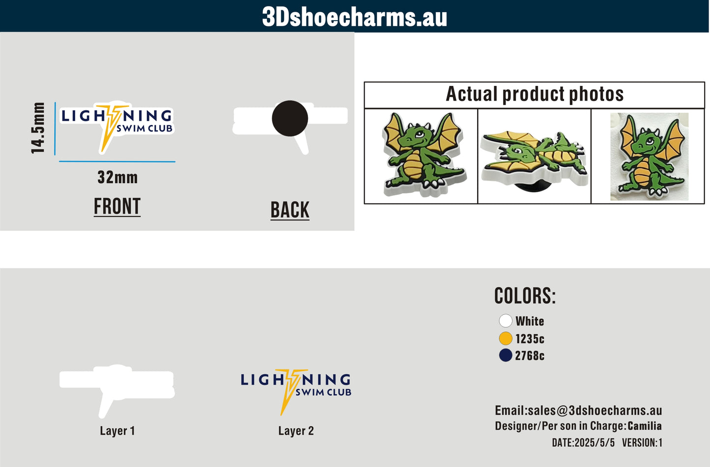 Custom Rubber Clog Charms 15AU250505Wanda