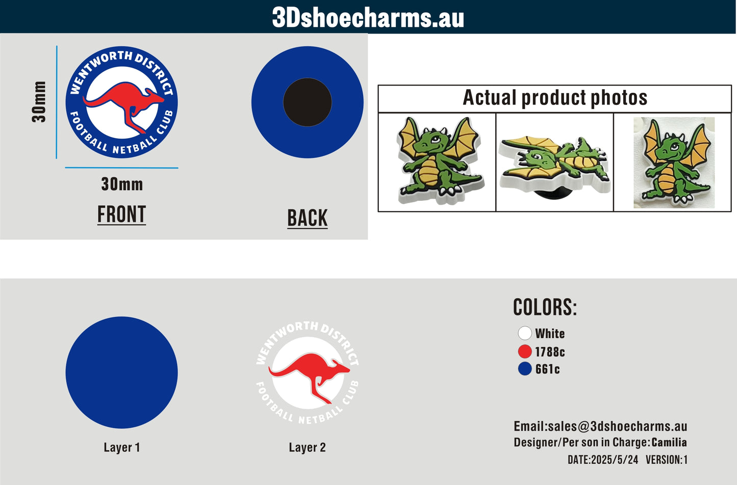 Custom Rubber Clog Charms 15AU250524Alana