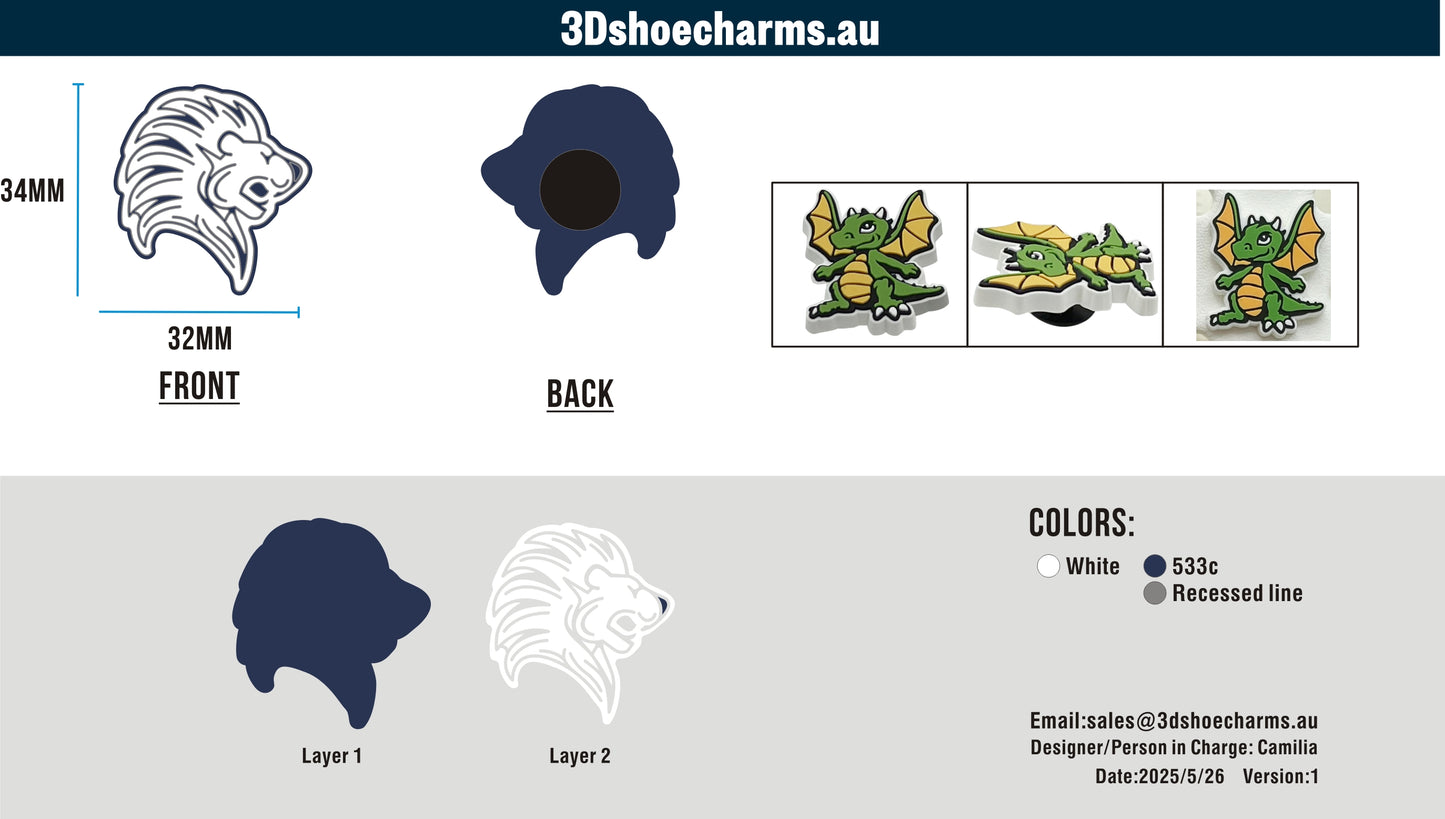 Custom Rubber Clog Charms 15AU250526Tenielle