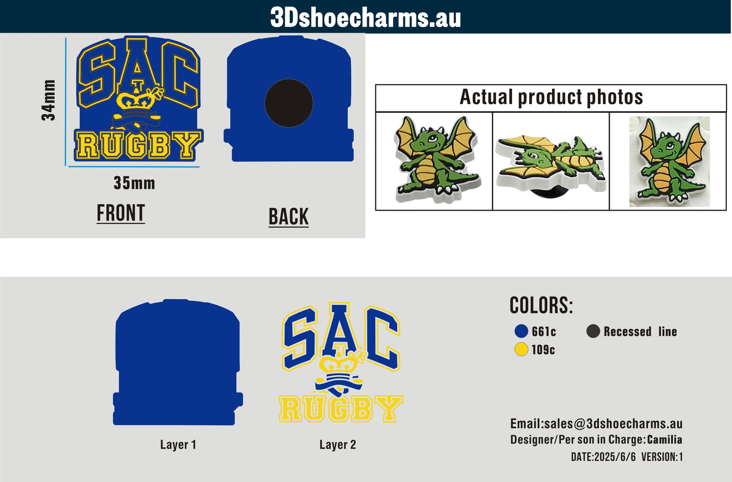 Custom Rubber Clog Charms 15AU250606Eddie