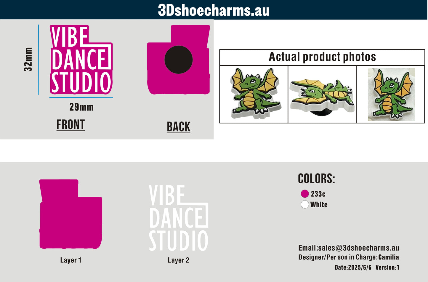 Custom Rubber Clog Charms 15AU250606Lauren