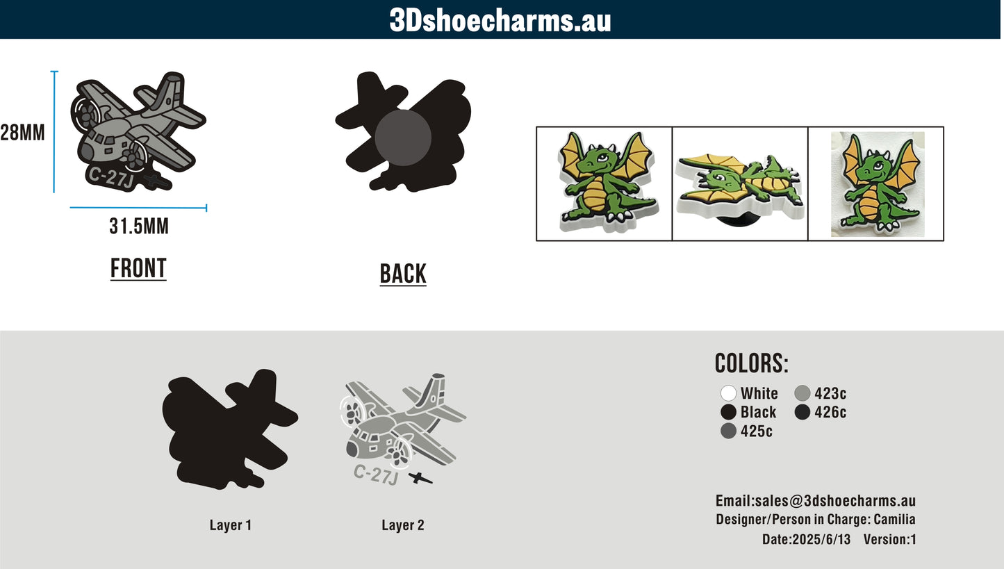 Custom Rubber Clog Charms 15AU250613Deniele