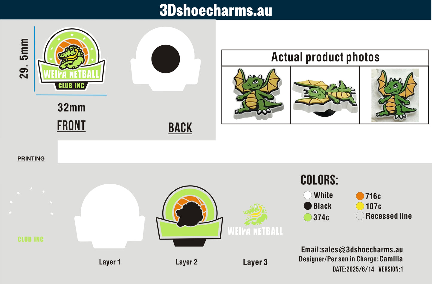 Custom Rubber Clog Charms 15AU250614Chelsea