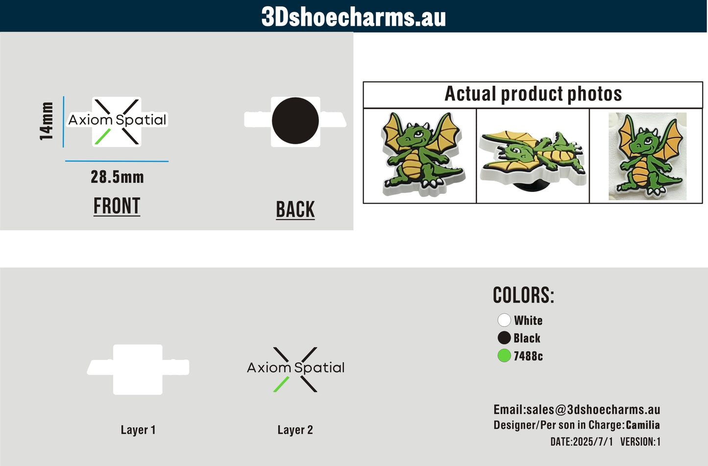 Custom Rubber Clog Charms 15AU250625Bianca