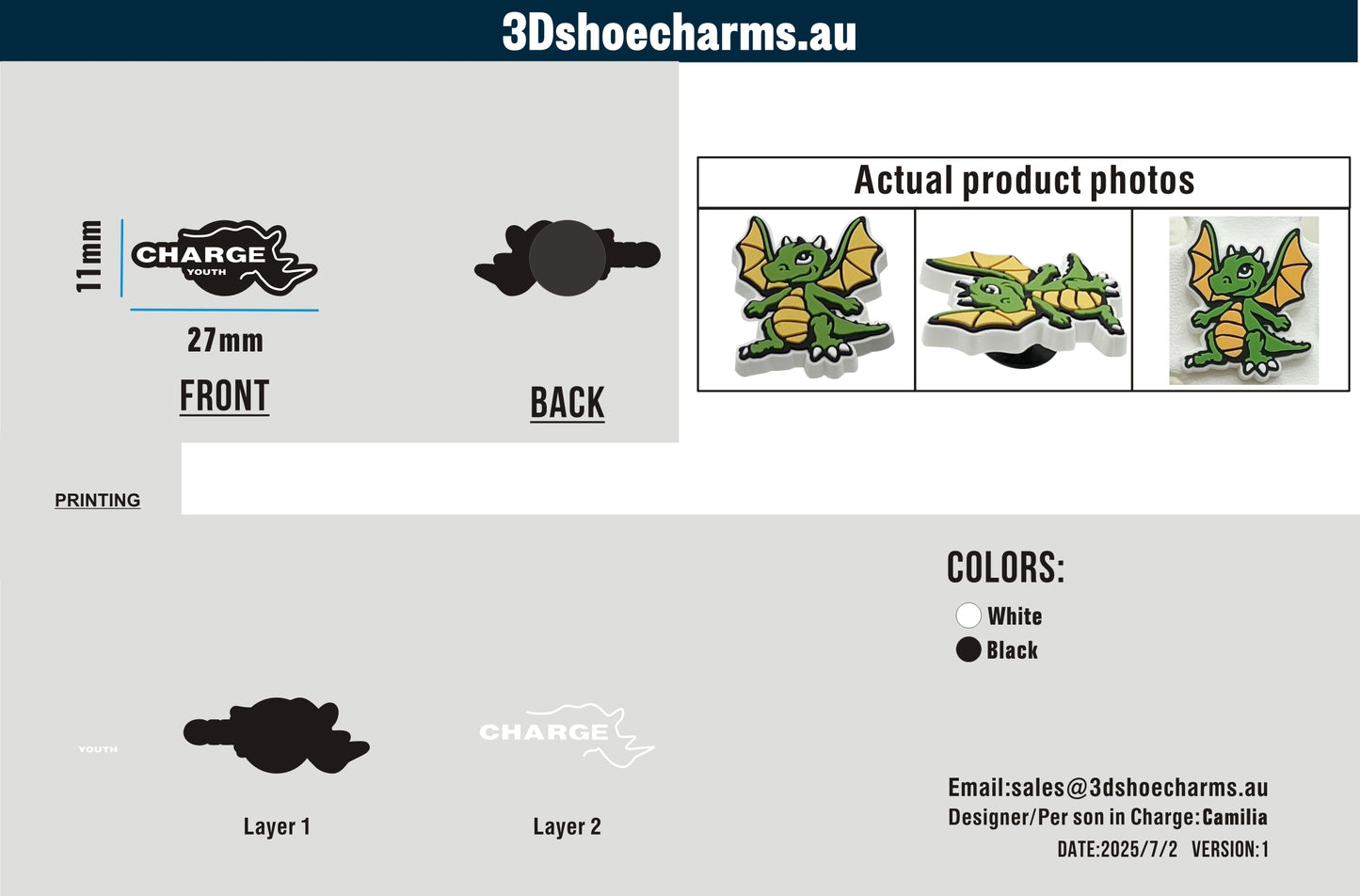 Custom Rubber Clog Charms 15AU250702Harry