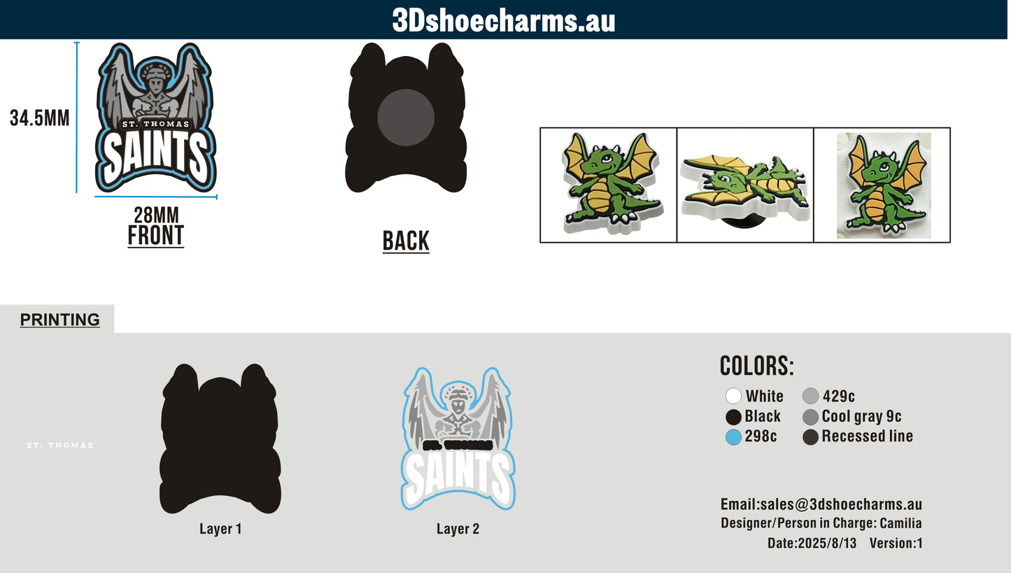 Custom Rubber Clog Charms 15AU250812Liam