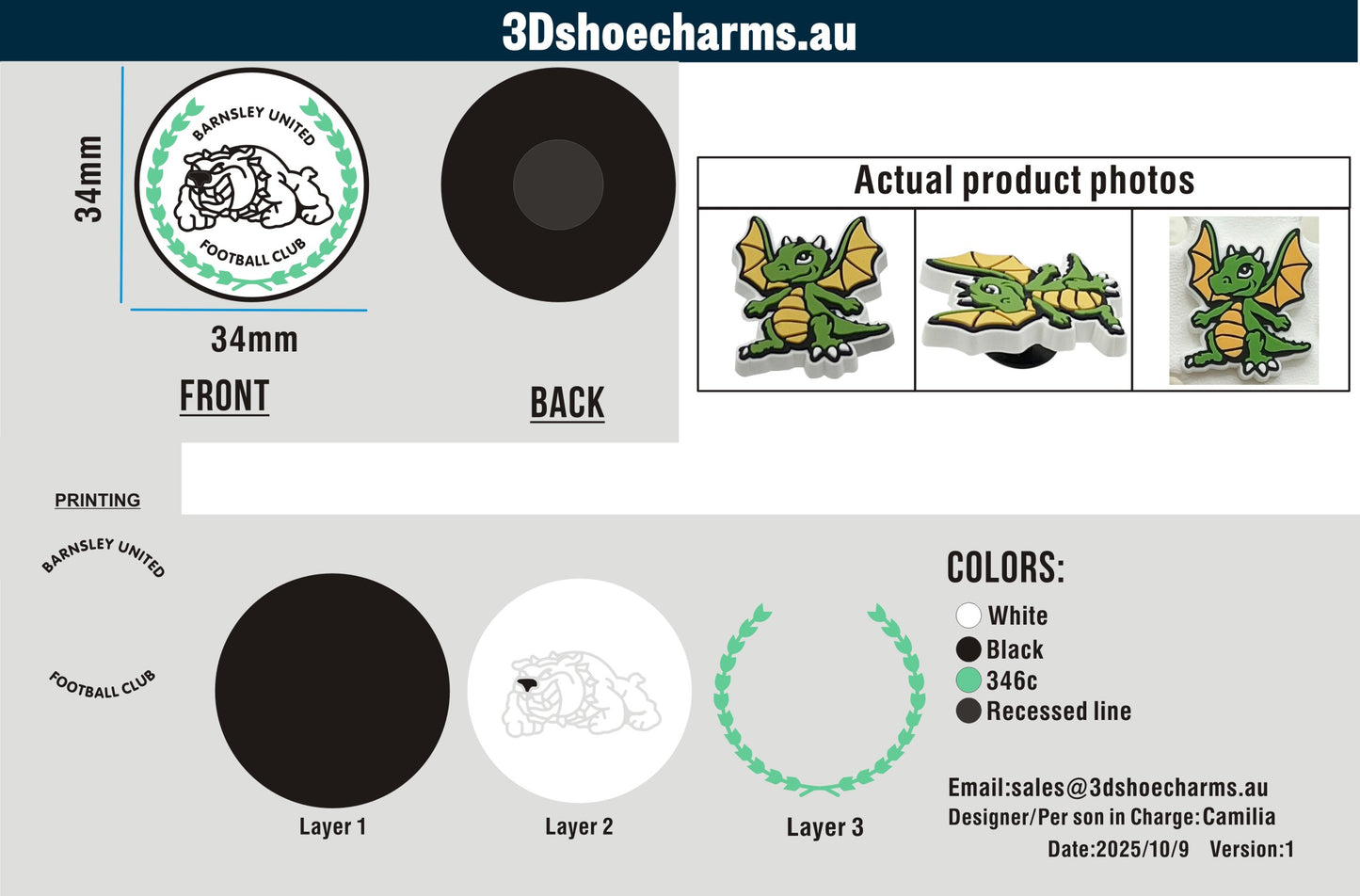 Custom Rubber Clog Charms 15AU251009Shane