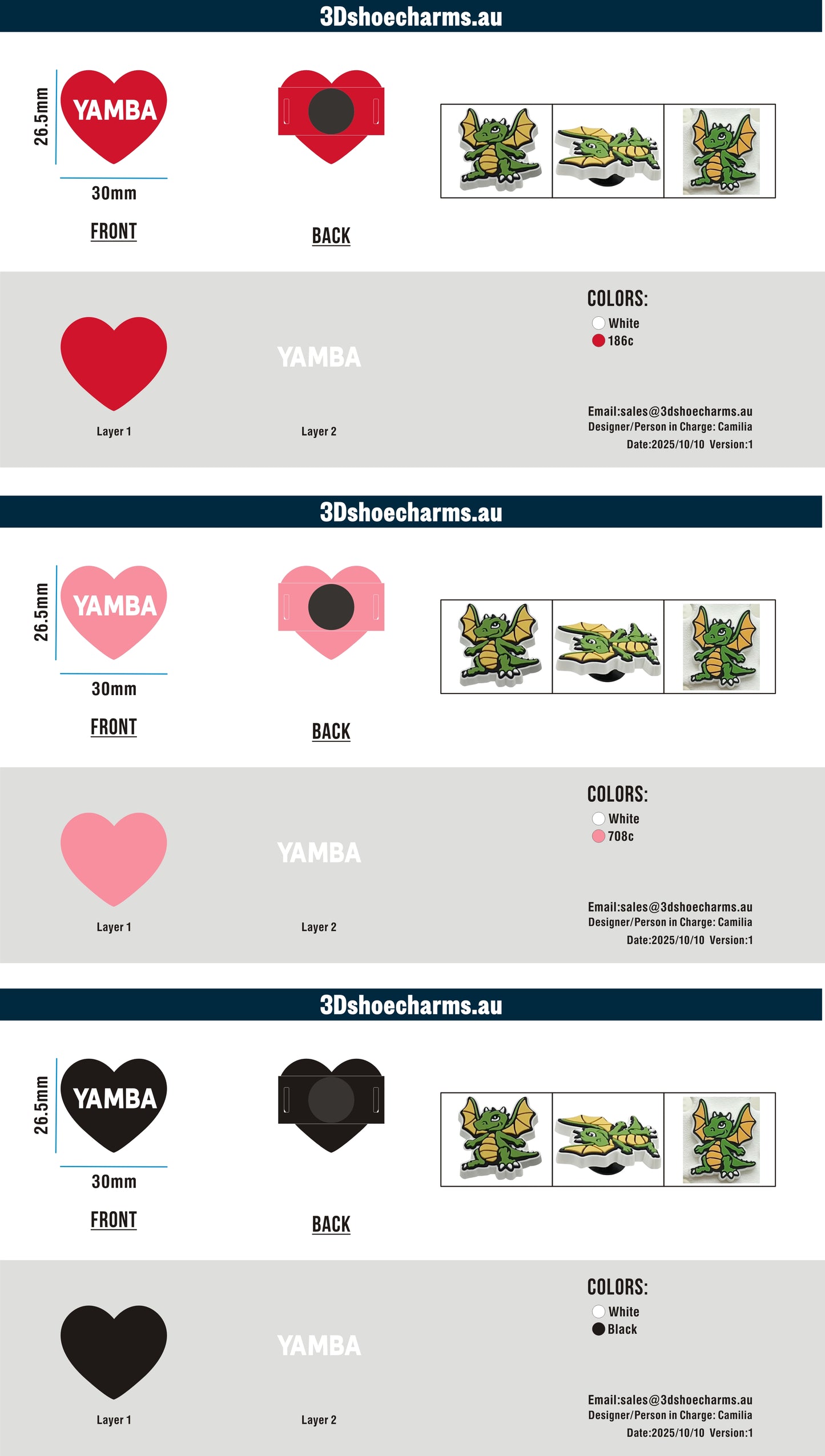 Custom Rubber Clog Charms 15AU251010Lisa