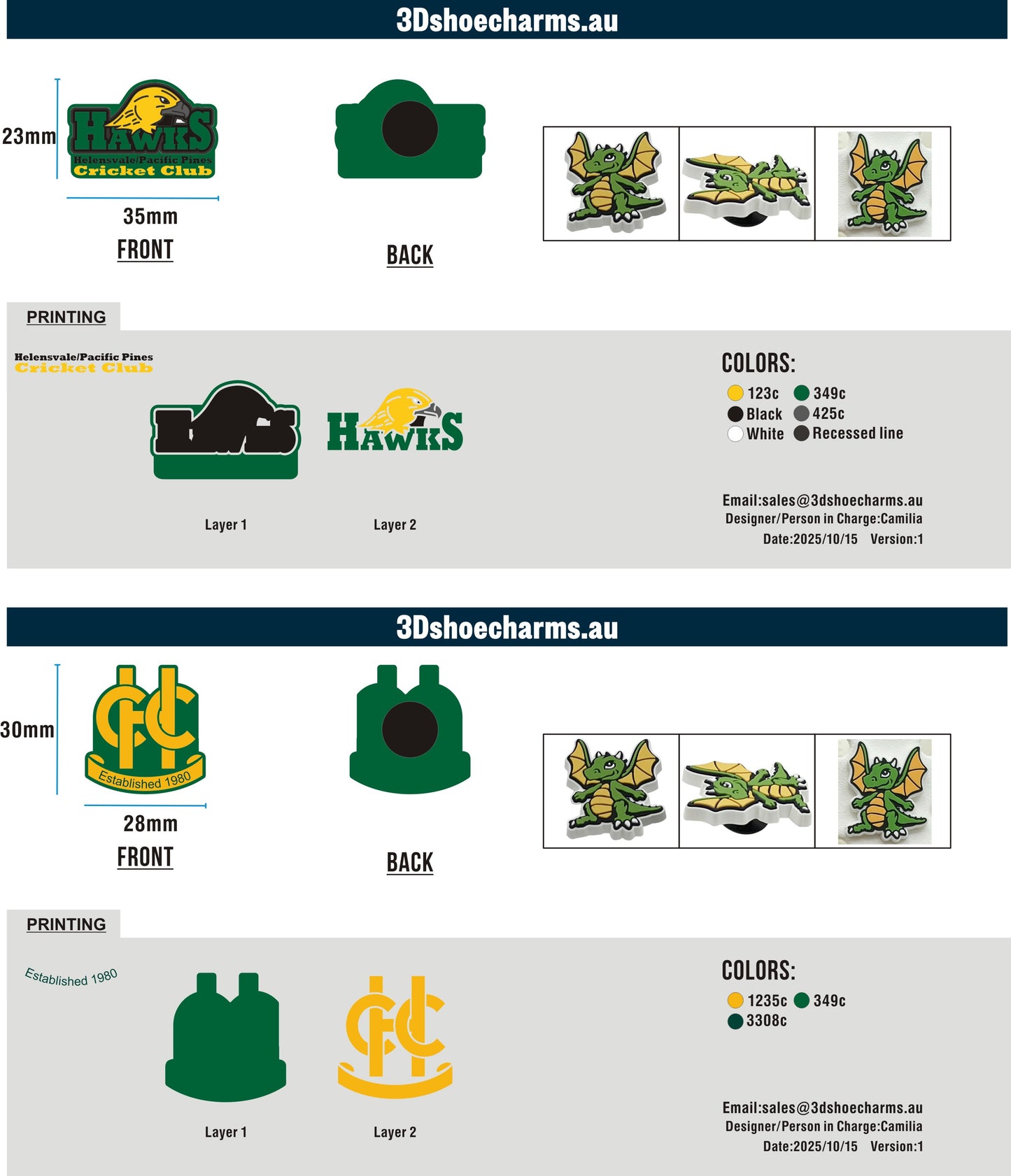 Custom Rubber Clog Charms 15AU251014David