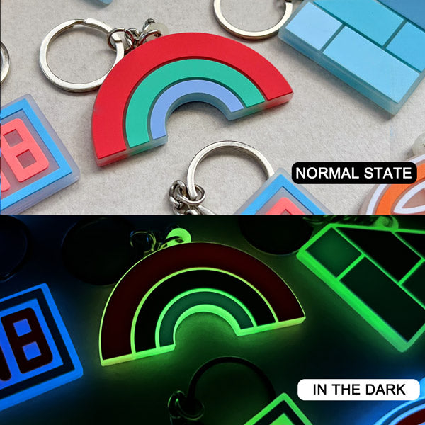 Custom Double-Sided 3D Glow-in-the-Dark Rubber Keychain