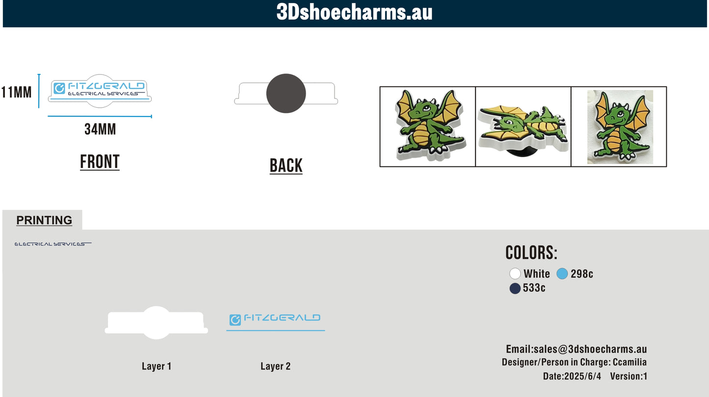 Custom Rubber Clog Charms 15AU250603Kirsty