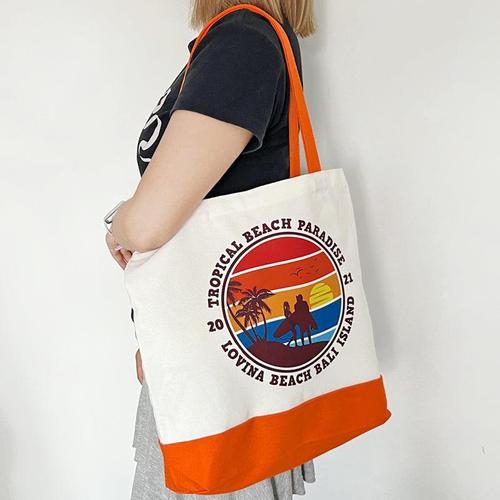 Colorblock Canvas Shoulder Bag – Custom Logo