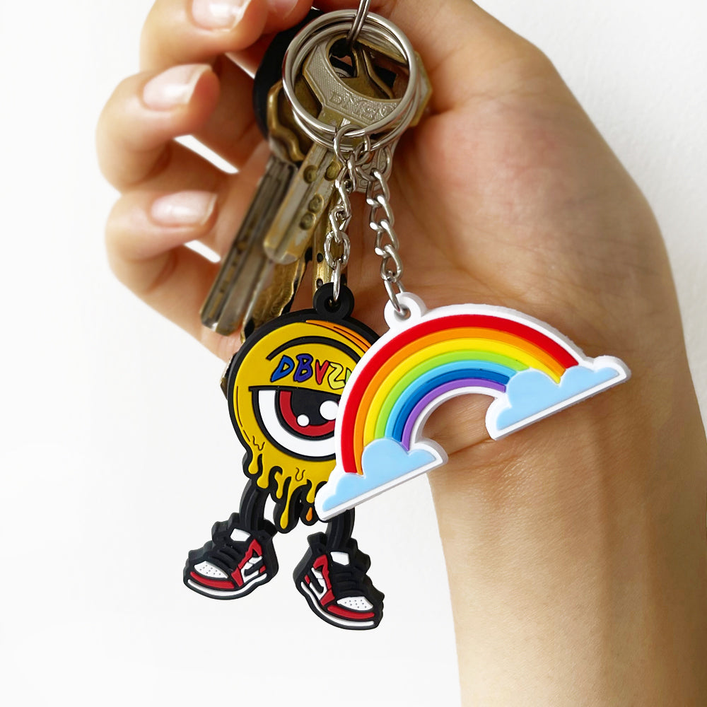 Custom 3D Die Cut Rubber Keychains - Order Online