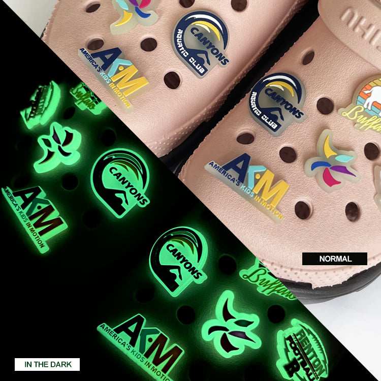 Custom Glow-in-the-Dark Clog Charms - Free Design Proof & Quote