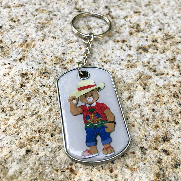 Custom Metal Dog Tag Keychain with Doming