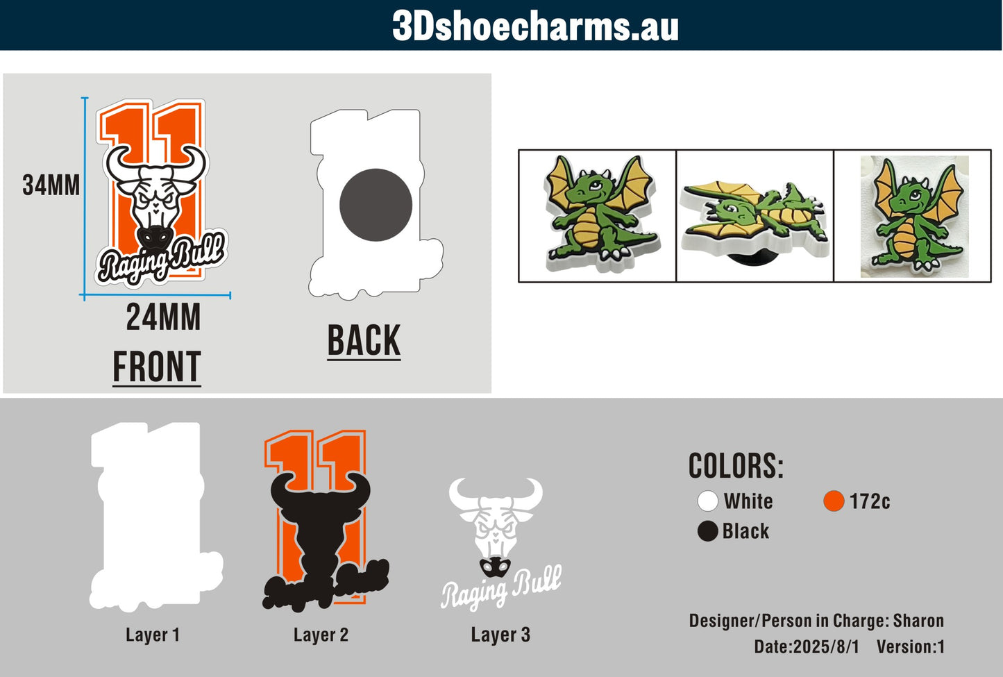 Custom Rubber Clog Charms 03AU250801Jo