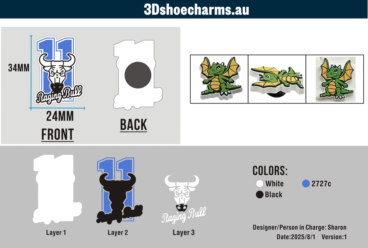 Custom Rubber Clog Charms 03AU250801Jo