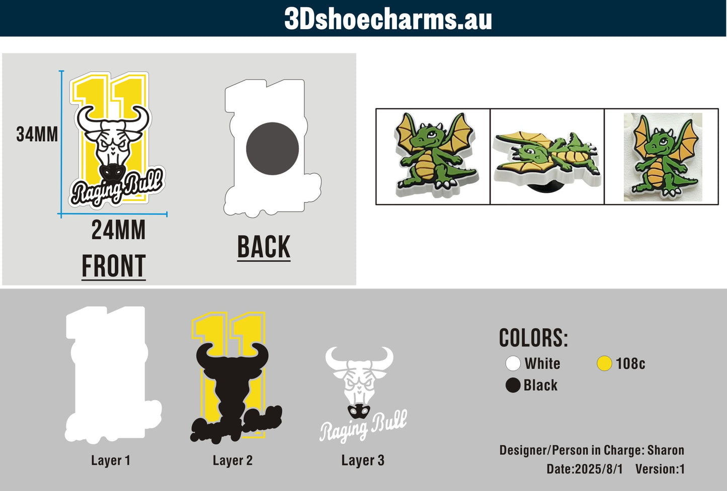 Custom Rubber Clog Charms 03AU250801Jo