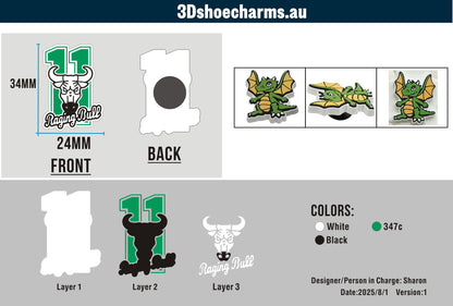 Custom Rubber Clog Charms 03AU250801Jo