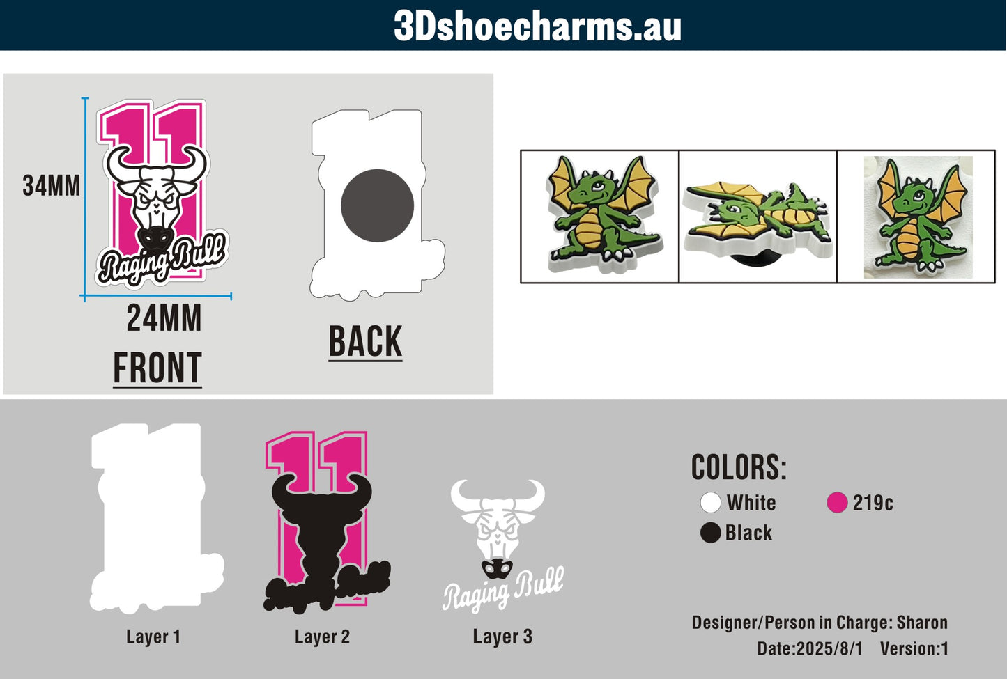 Custom Rubber Clog Charms 03AU250801Jo