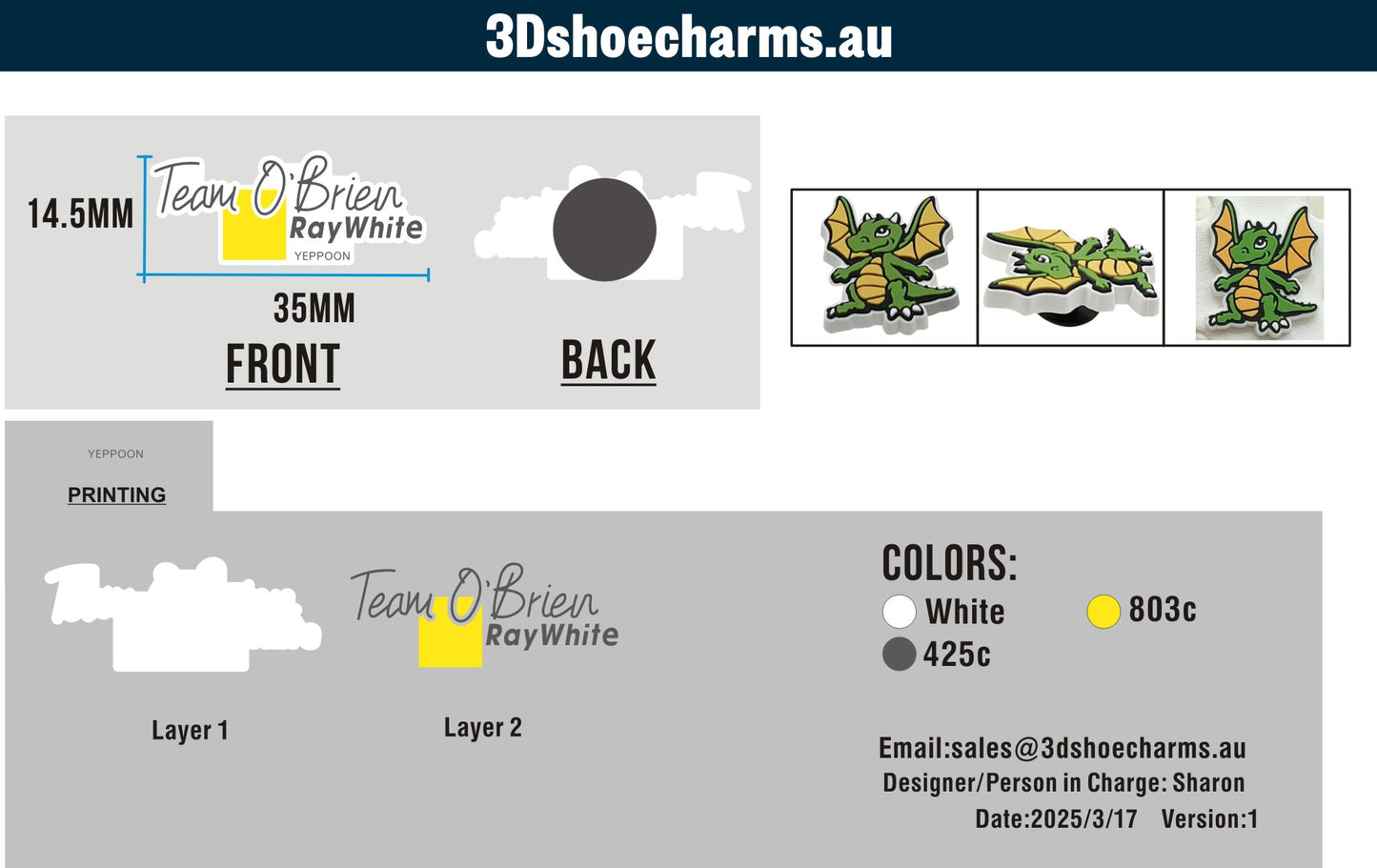 Custom Rubber Clog Charms 03AU03250317CC4Georgia