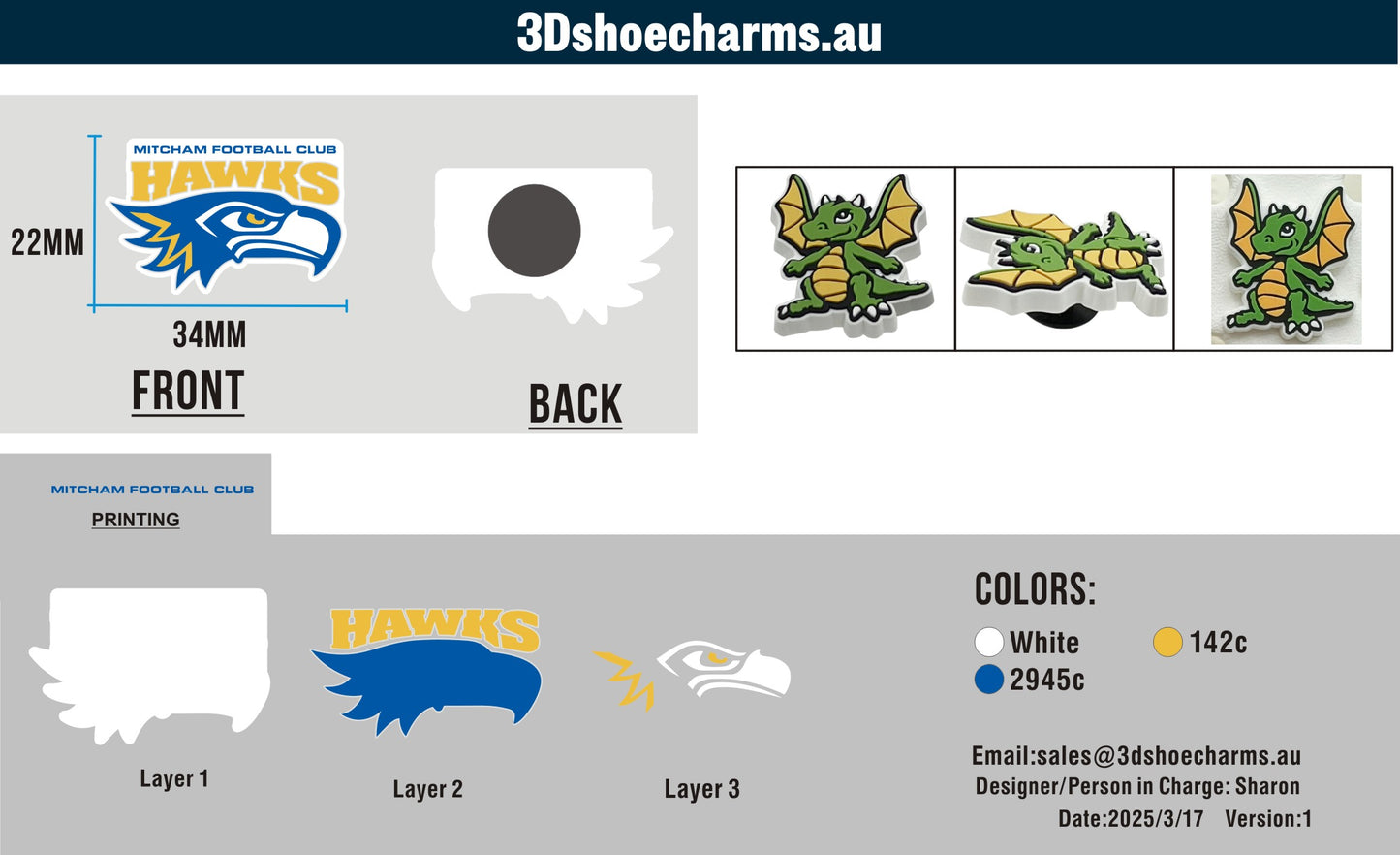 Custom Rubber Clog Charms 03AU250317CC4Sam