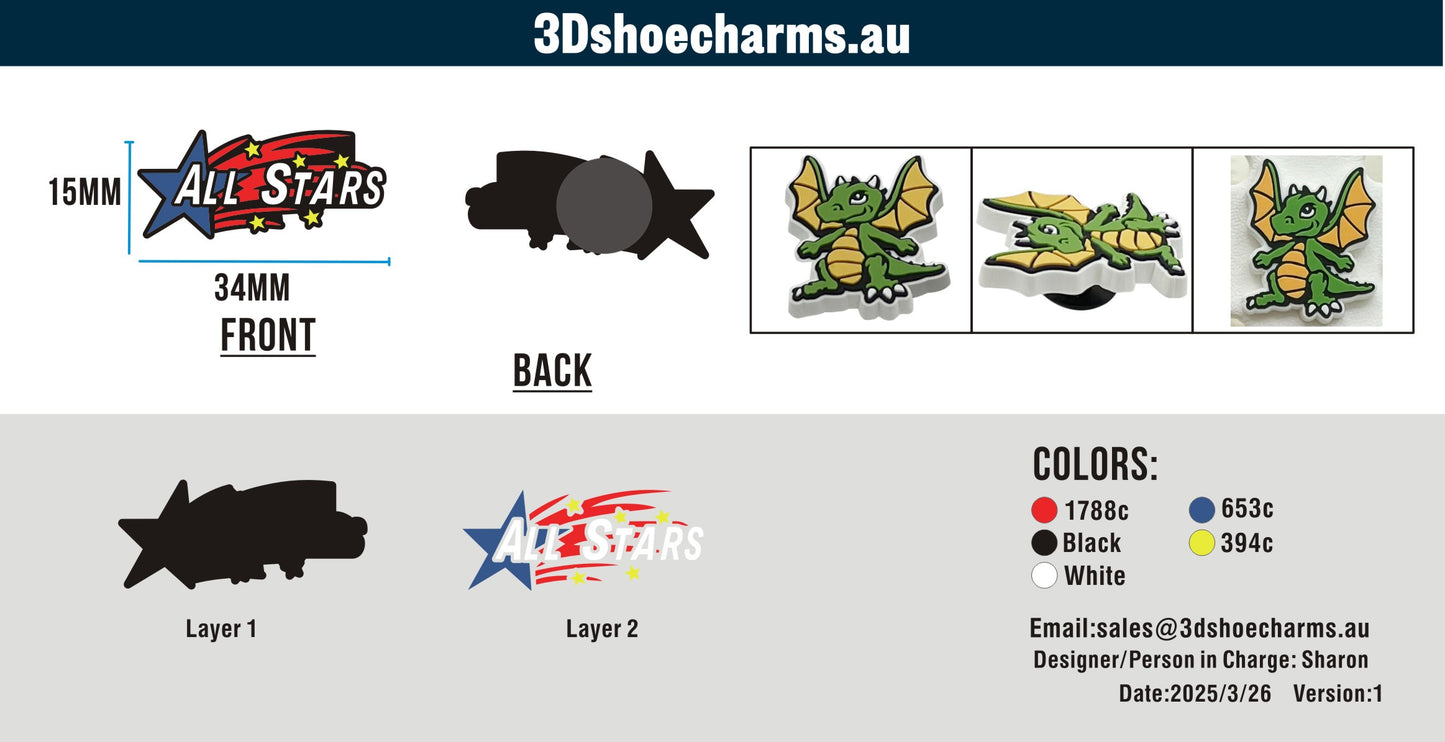 Custom Rubber Clog Charms 03AU03250325CC4Melissa