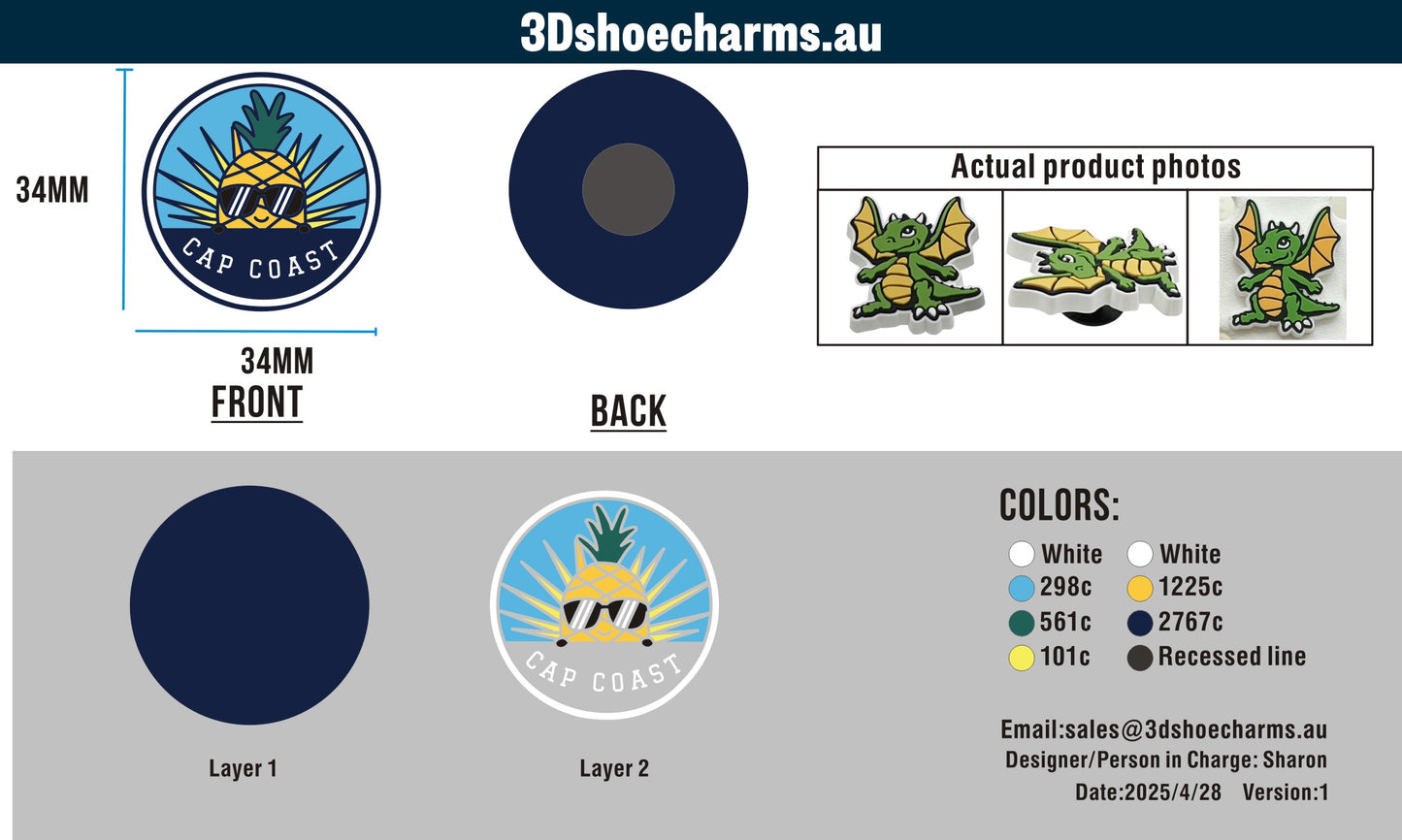 Custom Rubber Clog Charms 03AU03250414CC4Phebe