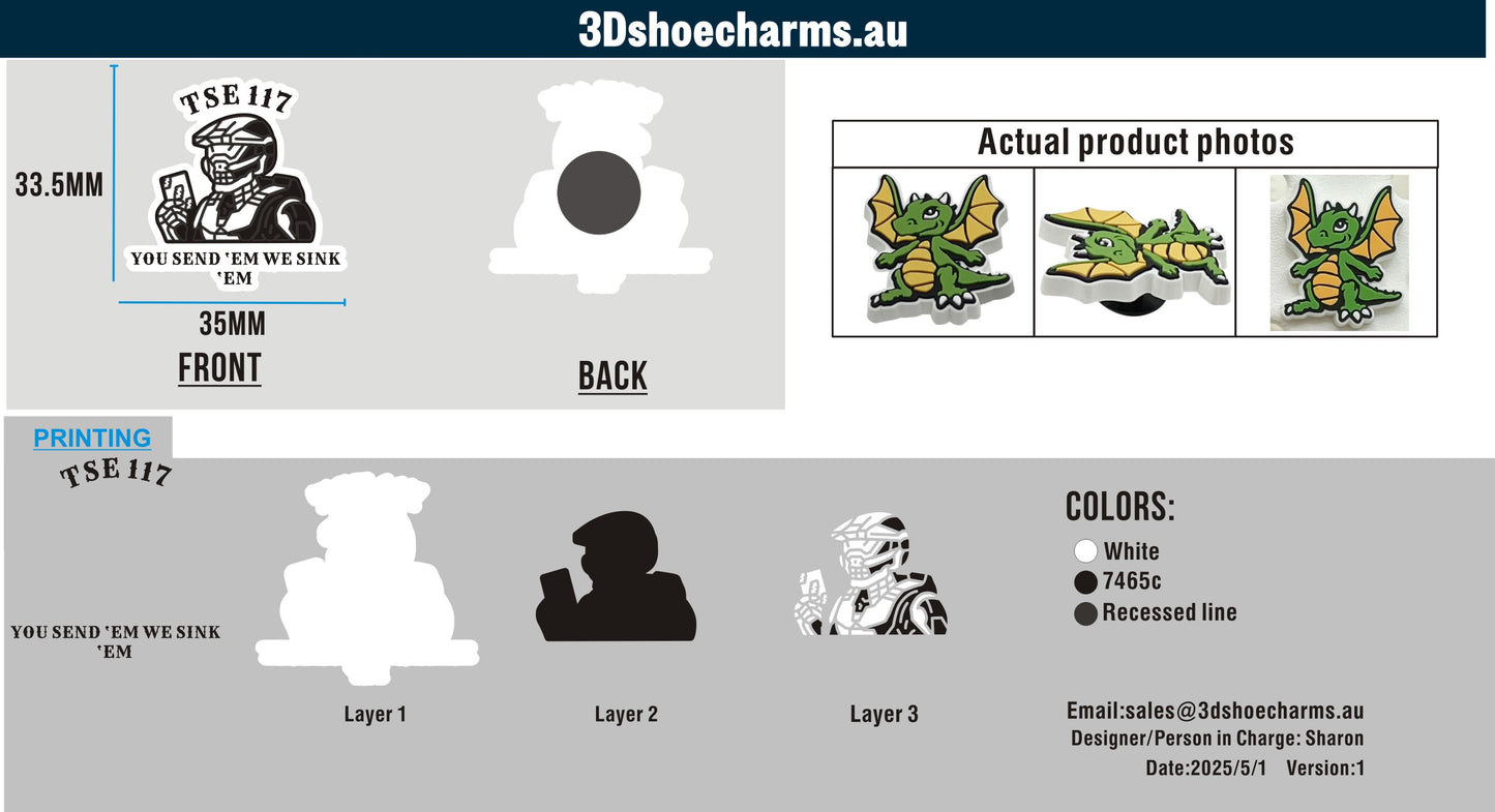 Custom Rubber Clog Charms 03AU03250501Sean