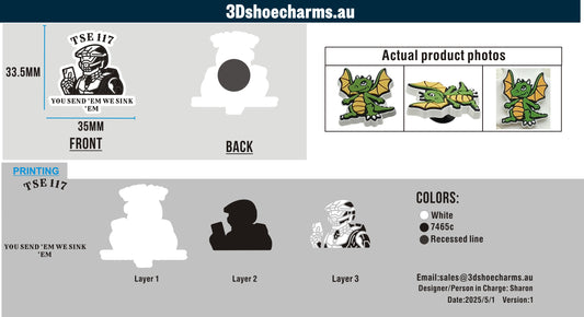 Custom Rubber Clog Charms 03AU03250501Sean