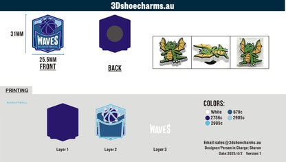 Custom Rubber Clog Charms 03AU03260331CC4Wade