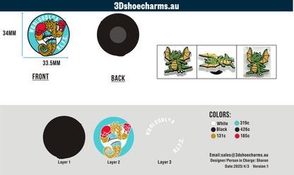 Custom Rubber Clog Charms 03AU03260331CC4Wade