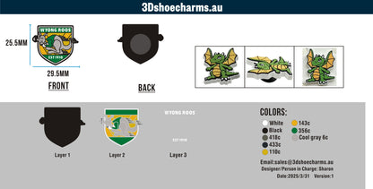 Custom Rubber Clog Charms 03AU03260331CC4Wade