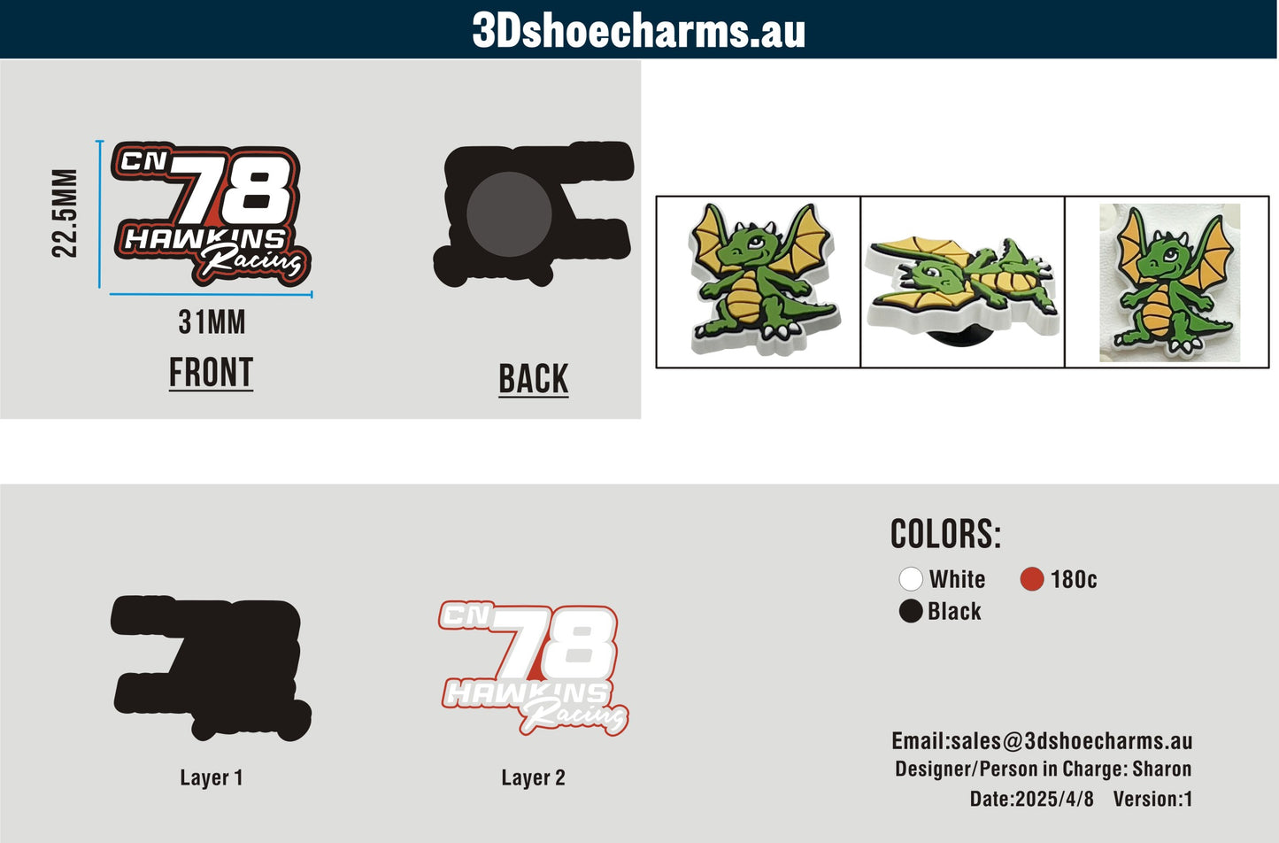 Custom Rubber Clog Charms 03AU250408CC4Stacey