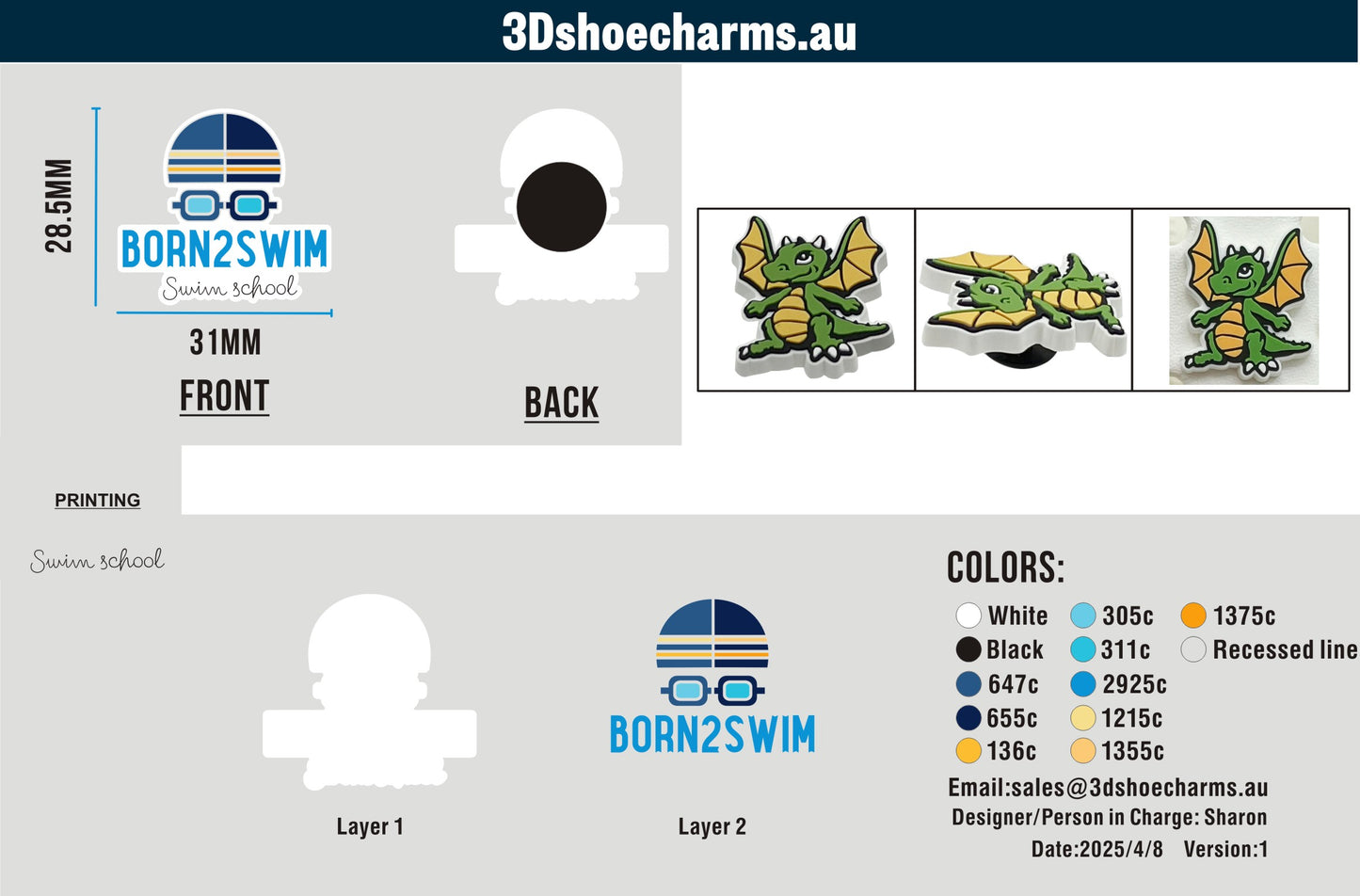 Custom Rubber Clog Charms 03AU250408CC4Terry