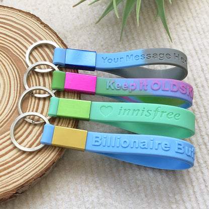 Custom Silicone Wristband Keychains