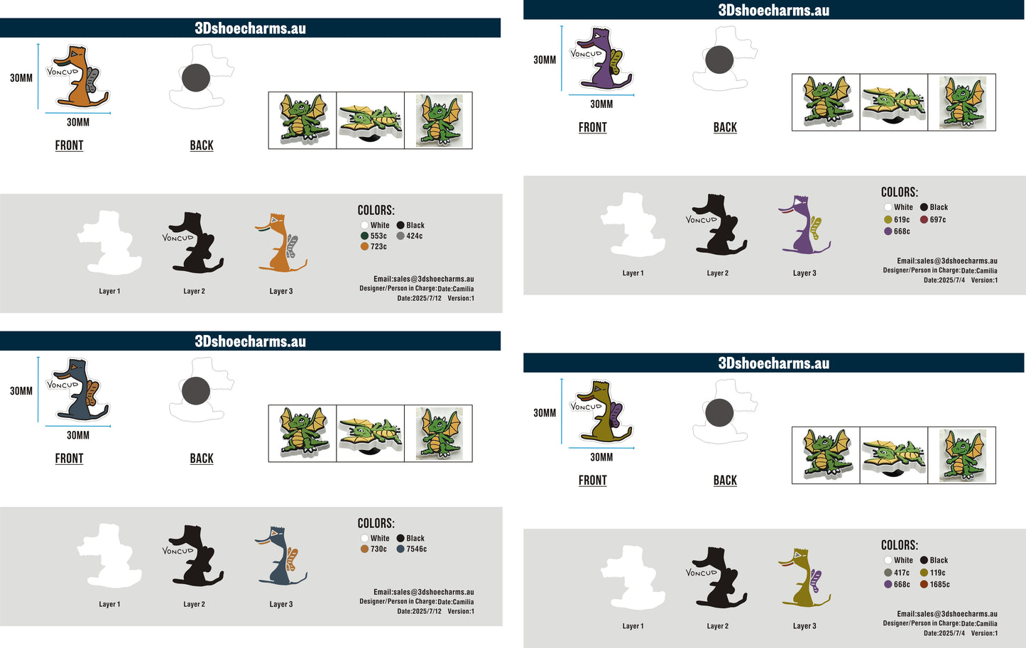 Custom Rubber Clog Charms 15AU0705Darryl