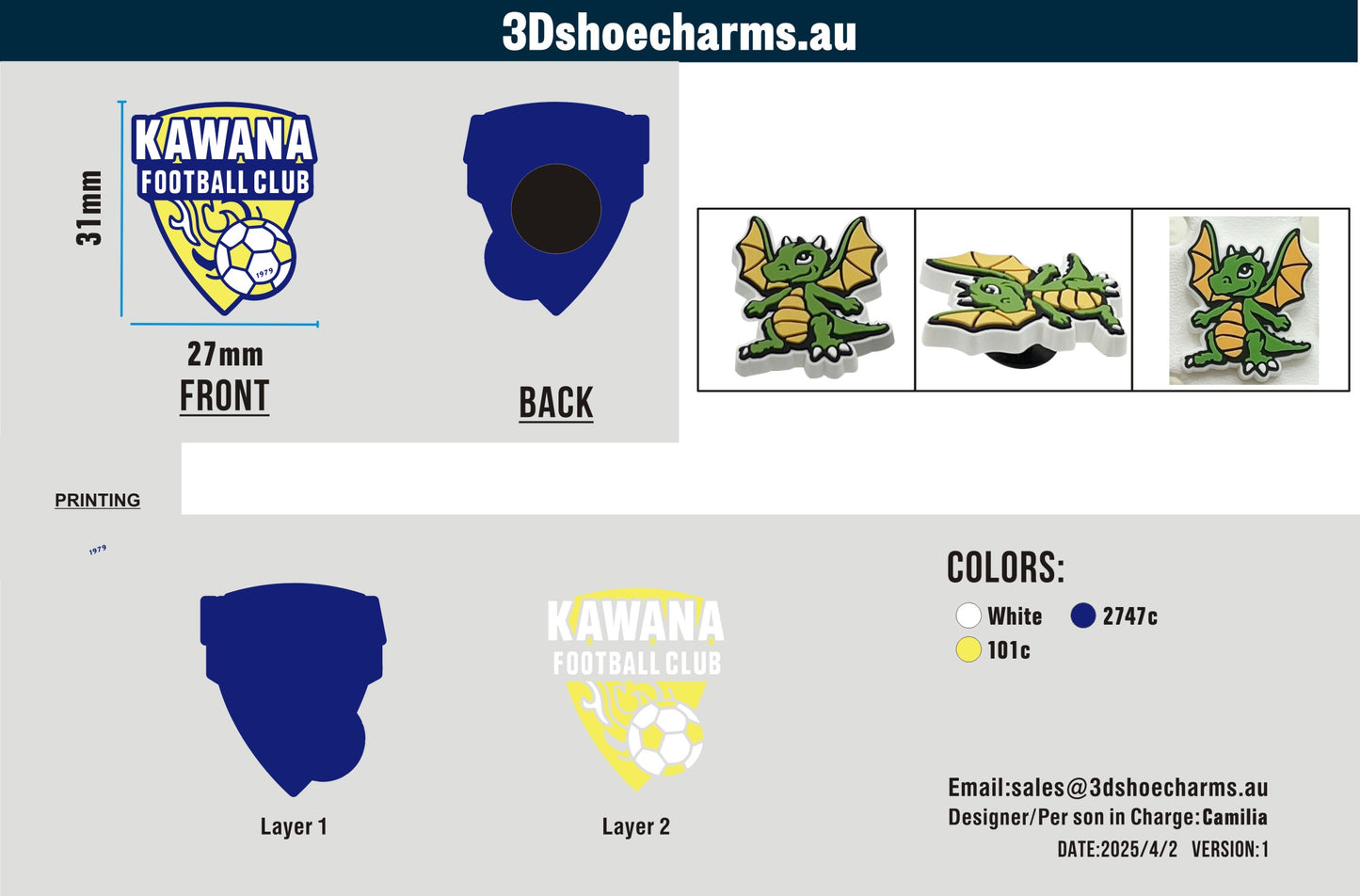 Custom Rubber Clog Charms 15AU250402Adrian