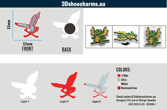 Custom Rubber Clog Charms 15AU250407Adin