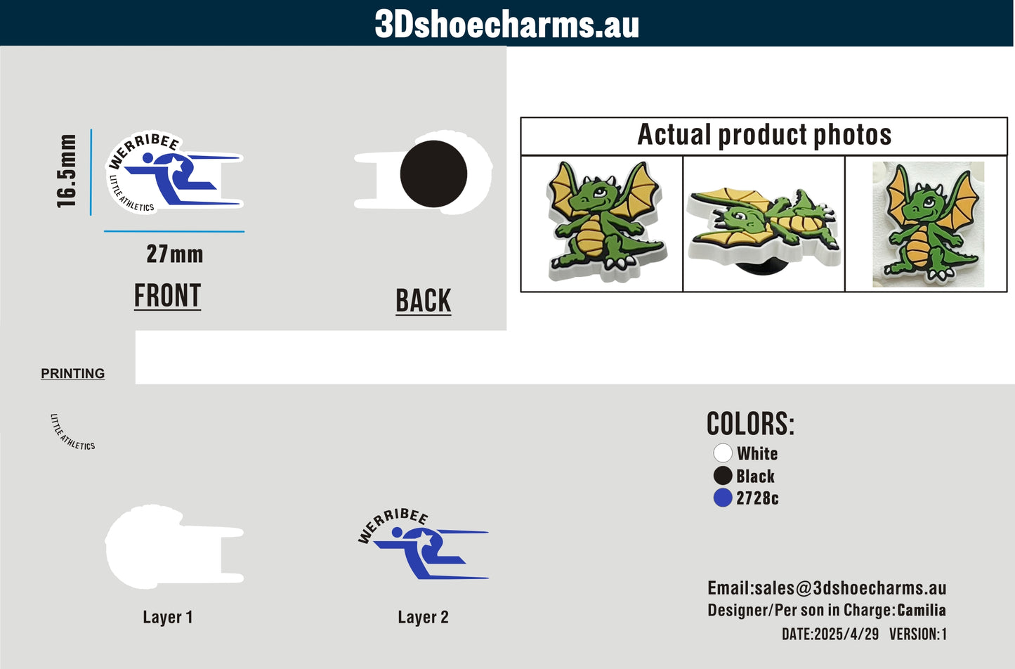 Custom Rubber Clog Charms 15AU250429Stacey