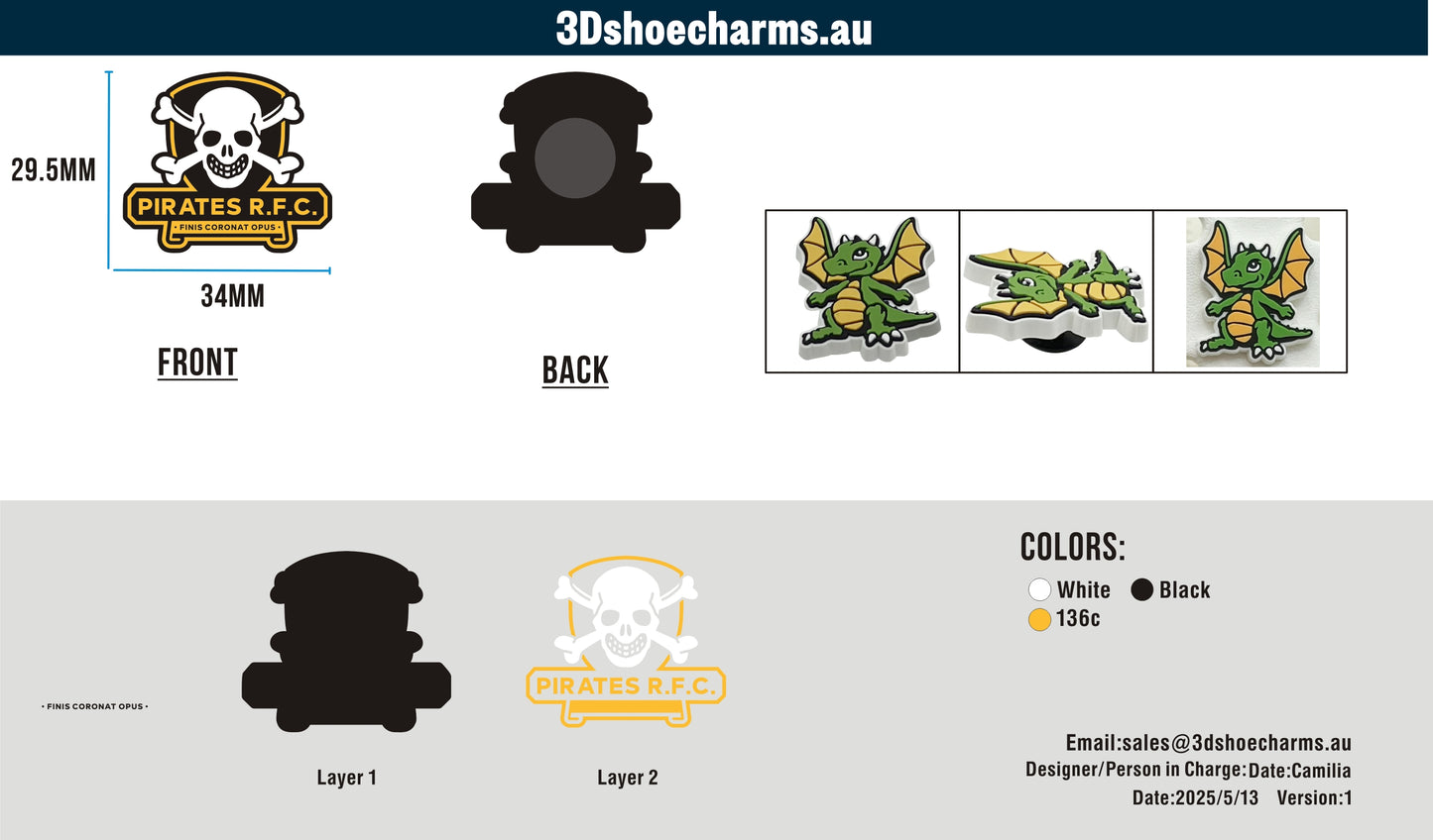 Custom Rubber Clog Charms 15AU250512Maryjane